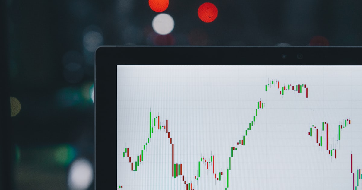 Financial market chart showing stock price movements and trading data