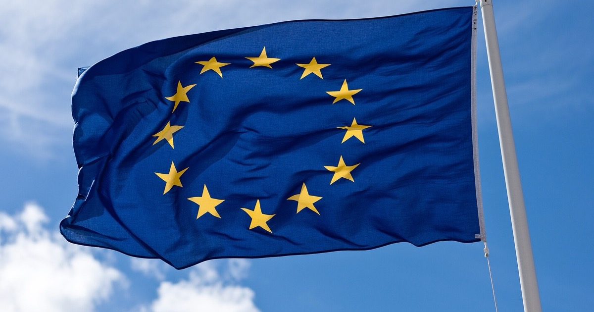 European Union flags, on the morning of July 13, 2026.