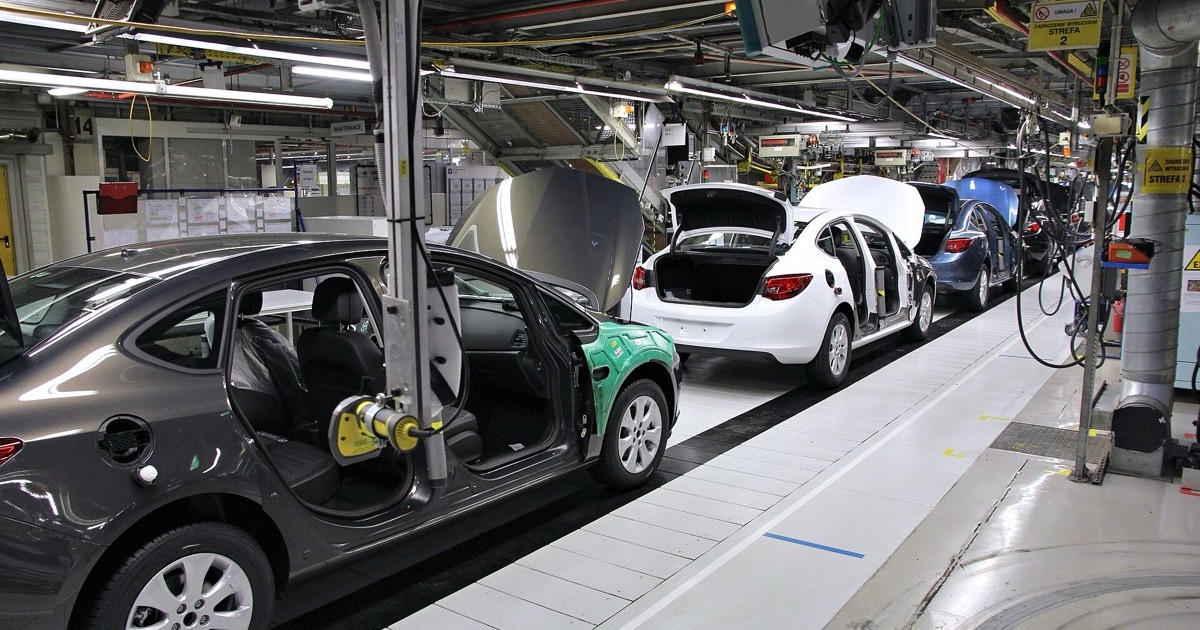 A car factory assembly line, on the morning of July 21, 2026.