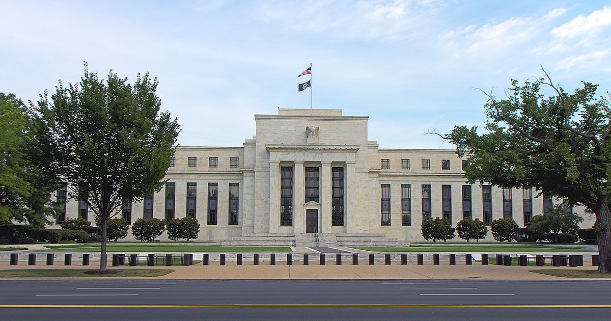 The Marriner S. Eccles Federal Reserve Board Building in Washington, D.C., on the morning of July 27, 2026.