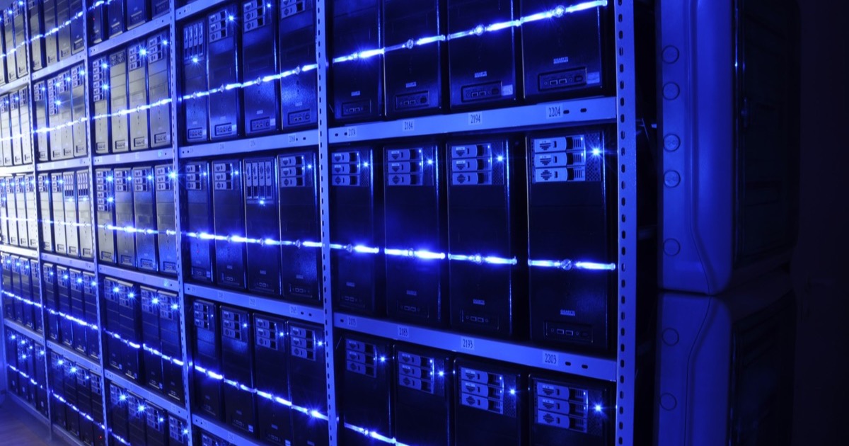 Rows of servers in a data center, on the morning of July 28, 2026.
