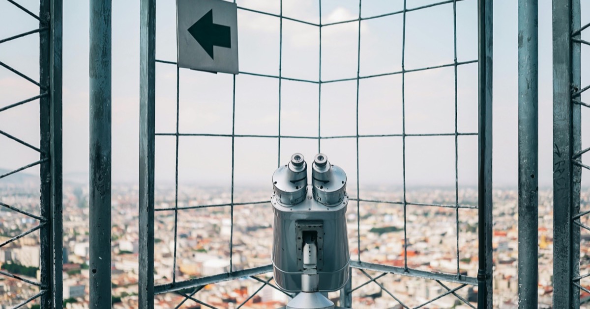 A tower viewer overlooks a city skyline, symbolizing the June 8-12, 2026 AlphaEdge Week Ahead Outlook and investors looking past the AI reset toward CPI, PPI and Apple WWDC.