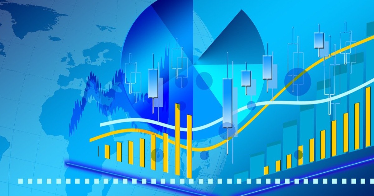 Rising charts and upward arrows depicting a strong bullish week for global equities